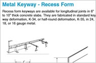 Metal Keyway Recess Form Metal Keyway Recess Form